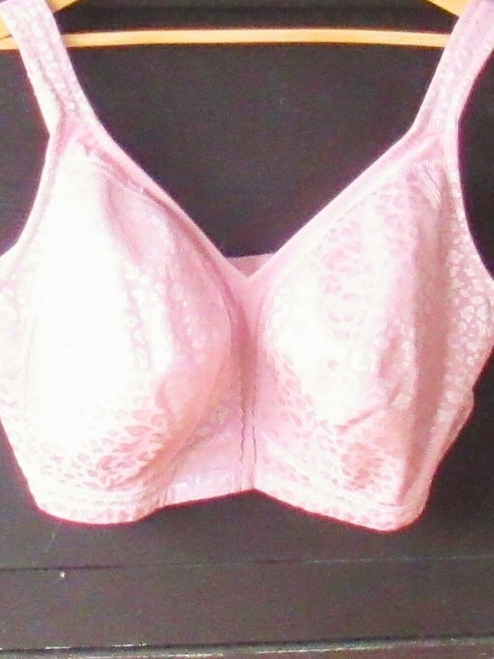 NWOT Soft Pink Bra, Size 46H, No Underwires, Pink Leopard Print Pattern    P921